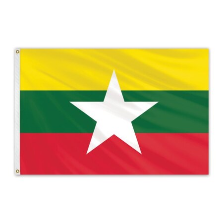 Myanmar Outdoor Nylon Flag 4'x6'